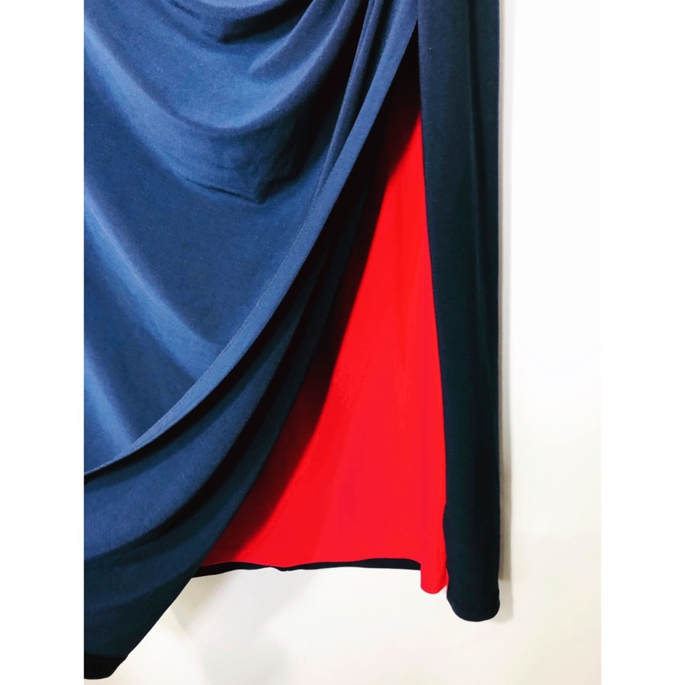 SOLD Chaps Women Blue red Colorblock Sheath Dress - Picture 5 of 8